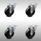 Service Caster 4 Inch SS Soft Rubber Wheel Swivel Top Plate Caster Set SCC-SS20S414-SRS-4 - alternate 5